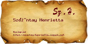 Szántay Henrietta névjegykártya