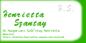 henrietta szantay business card